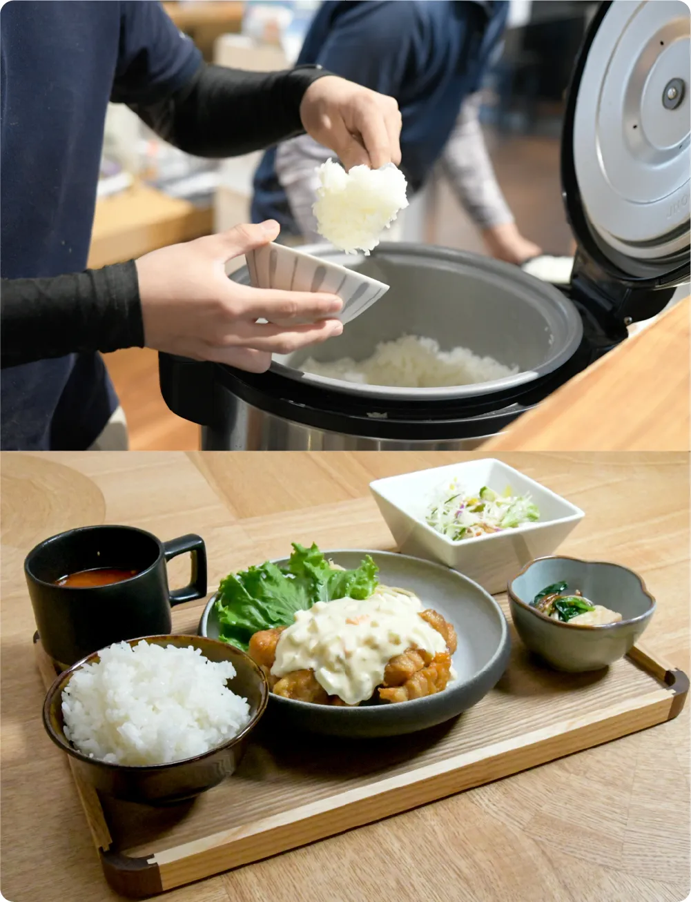 配膳中の様子